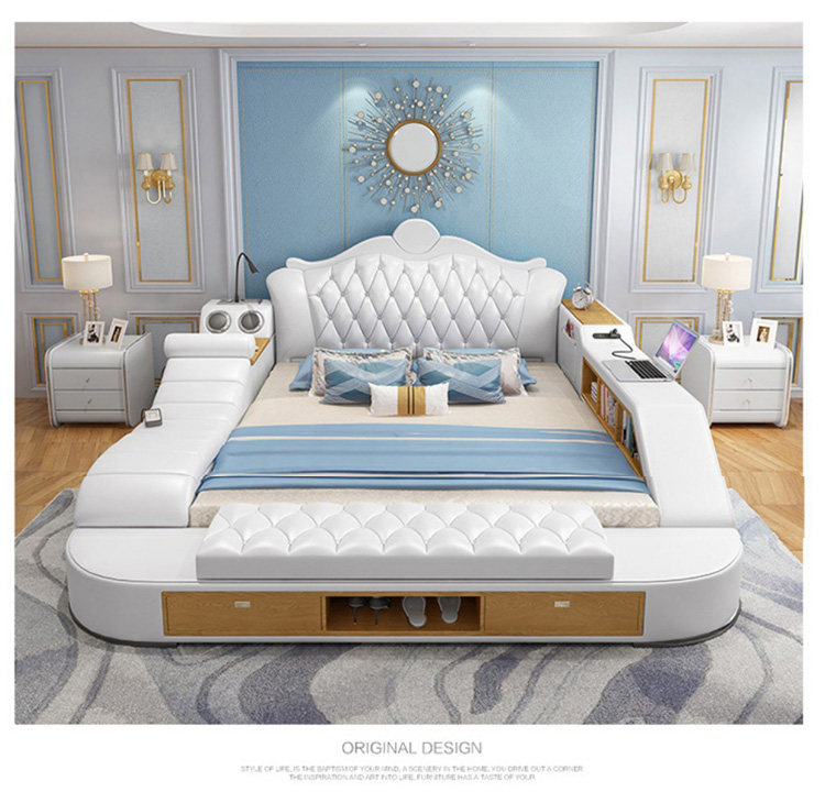 Tech Queen - Lit plateforme multifonctionnel King/Queen Tech Smart